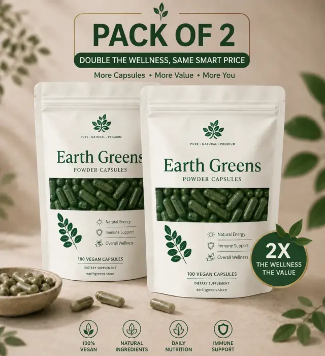 Moringa Powder Capsules – Pack of 2 (200 Vegan Capsules)