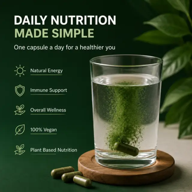 Moringa Powder Capsules – Pack of 2 (200 Vegan Capsules)